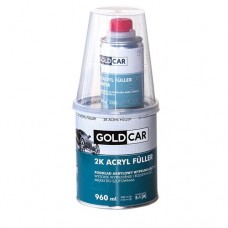 Акриловая грунтовка для авто GOLD CAR Base 2К HS 5+1, белая 960 мл