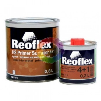 Акриловый грунт для авто Reoflex 4+1, 0,8 л + 0,2 отв., красный