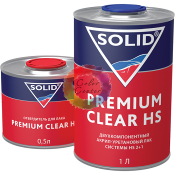 Solid PREMIUM CLEAR HS Двухкомпонентный прозрачный лак, 1л + 0,5л отвердитель