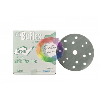 Шлифовальные круги Super Buflex DRY на липучке 152 мм K2000 зеленая 15 отв.