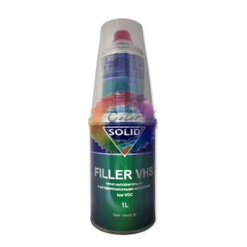 Акриловый грунт наполнитель SOLID FILLER VHS 4+1, серый, 1 л + 0,25 л